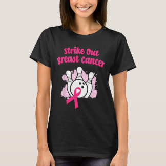T-shirt Striout Breast Cancer Bowling Ruban rose