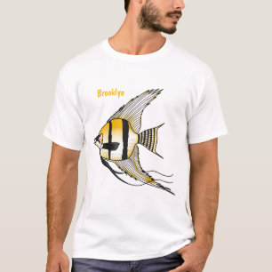T-shirt Striped angelfish cartoon