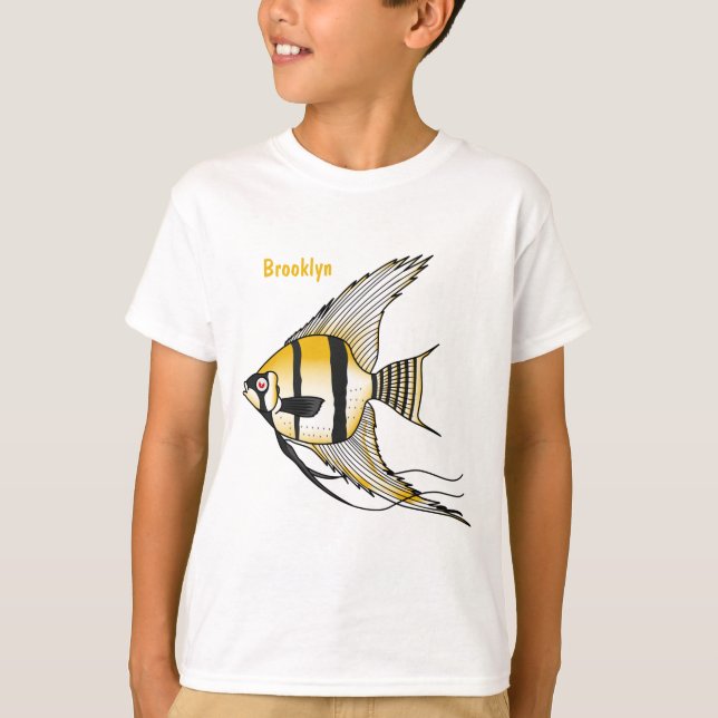 T-shirt Striped angelfish cartoon (Devant)