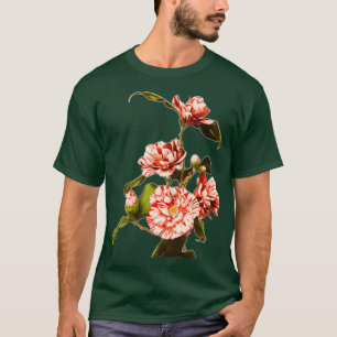 T-shirt Striped Camellias 18871897 by Ogawa Kazumasa