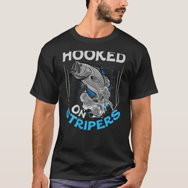 T-shirt Striper Basse De Pêche Actionnée Sur Stripers Pêch (Devant)
