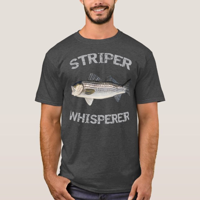 T-shirt Striper Whisperer Striped Bass  Striper Fishing (Devant)