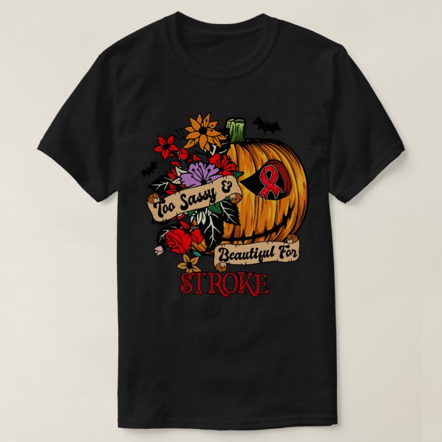 T-shirt Stroke Sensibilisation rétro halloween effrayant p (Design devant)