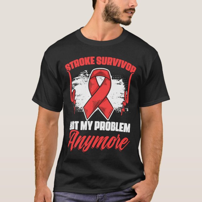 T-shirt Stroke Survivor Red Ribbon Stroke Warrior Stroke A (Devant)