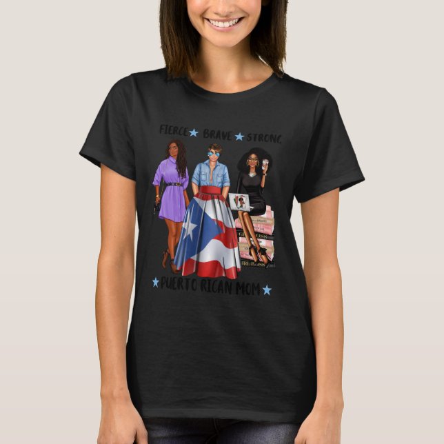 T-shirt Strong Afro Puerto Rican Mom Puerto Rico Flag Lati (Devant)