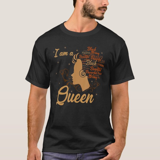 T-shirt Strong Black I'm a Queen African American Afro BLM (Devant)