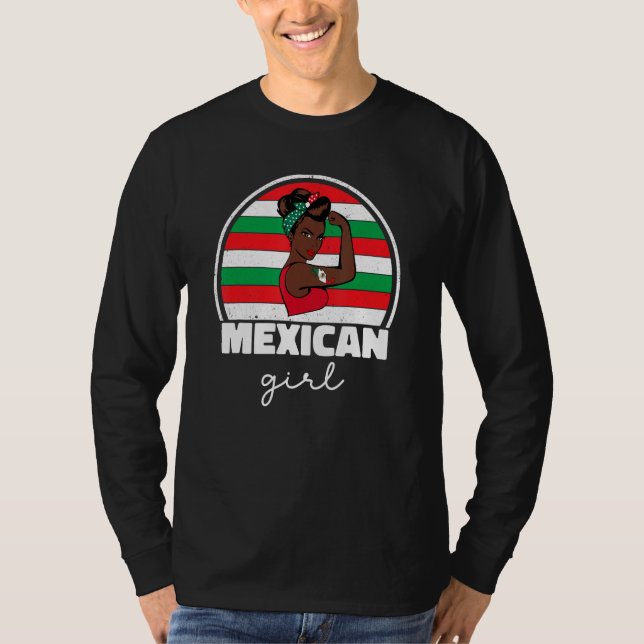 T-shirt Strong Mexican Girl For Women Mexicana Mexico Flag (Devant)