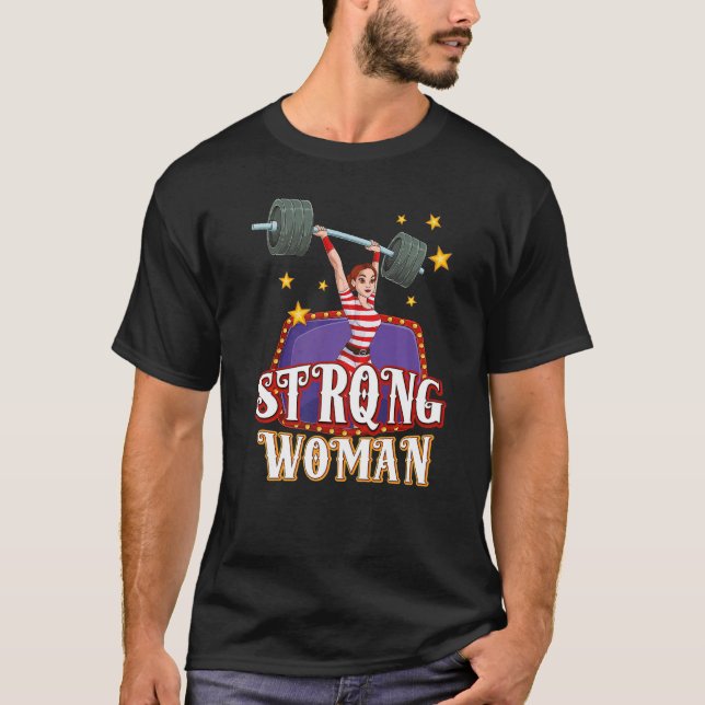 T-shirt Strong Woman Costume Circus Staff Carnival  Men Wo (Devant)