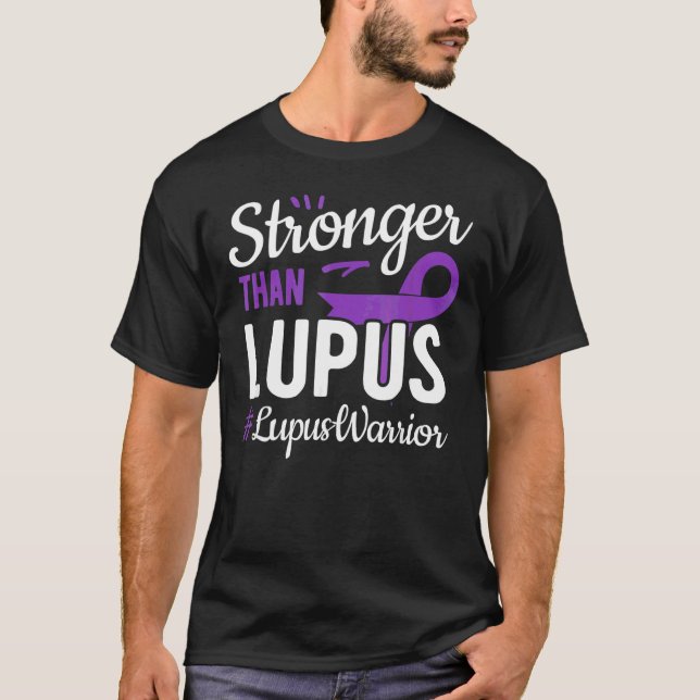 T-shirt Stronger Than Lupus Warrior Lupus Awareness Purple (Devant)