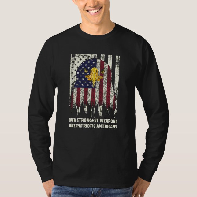T-shirt Strongest Weapon Is American Patriotic Humor (Devant)