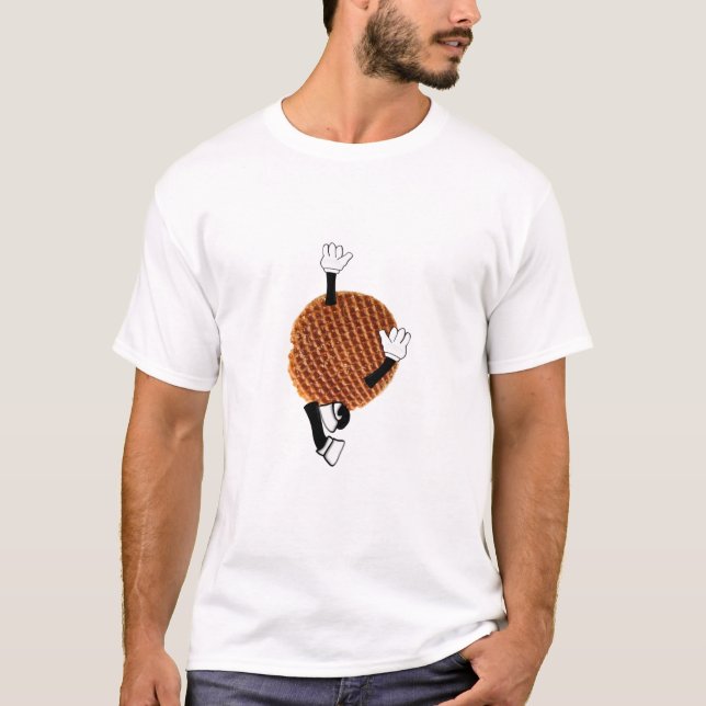T-shirt Stroopwafel sautant pour la joie. (Devant)