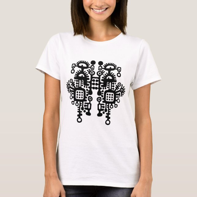 T-shirt Structure Abstraite - Noir et Blanc (Devant)