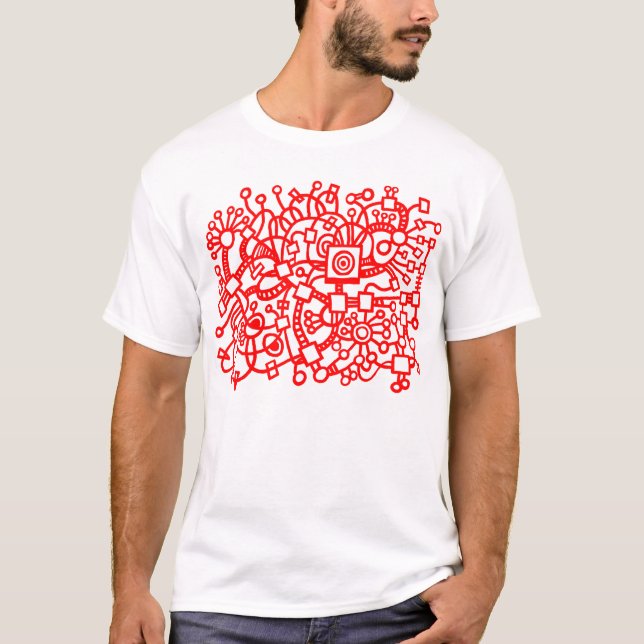 T-shirt Structure Abstraite - Rouge (Devant)