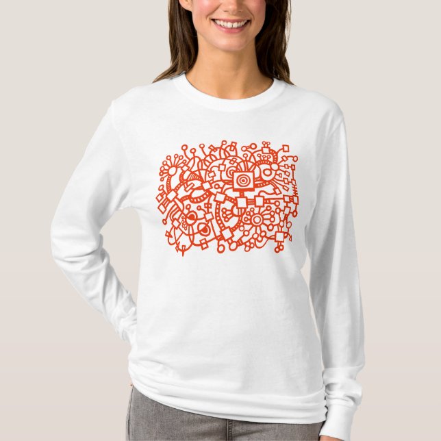 T-shirt Structure Abstraite - Rouge brique (Devant)