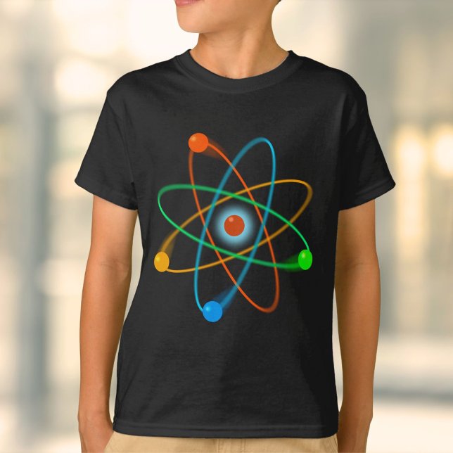 T-shirt Structure Atomique Colorée Science Cool (Colorful Atomic Structure Cool Science T-Shirt)
