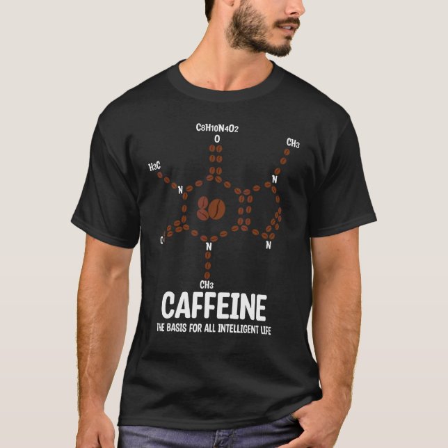 T-shirt Structure Chimique du Café Molécule de Caféine Chi (Devant)