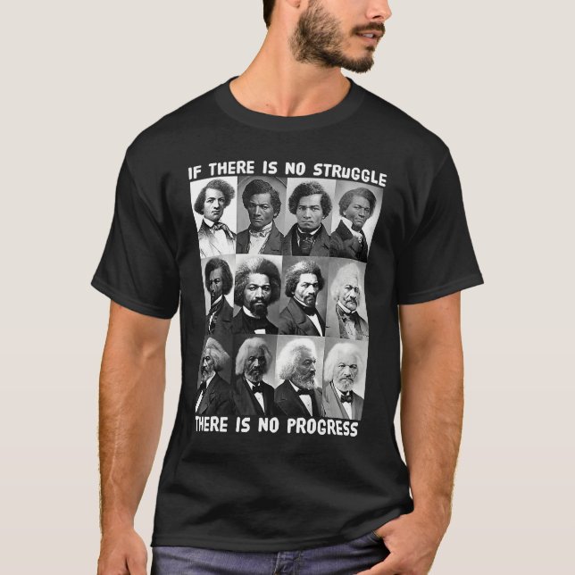 T-shirt Struggle & Progress Vie de Frederick Douglass Bla (Devant)