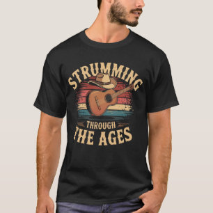 T-shirt Strumming Through Ages - Musique country Vintage