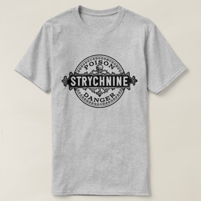T-shirt Strychnine Vintage Style Étiquette (Design devant)
