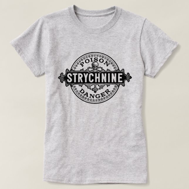 T-shirt Strychnine Vintage Style Étiquette (Design devant)