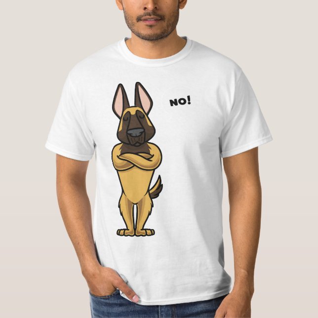 T-shirt Stubborn Malinois Belgian Shepherd Dog funny  (Devant)