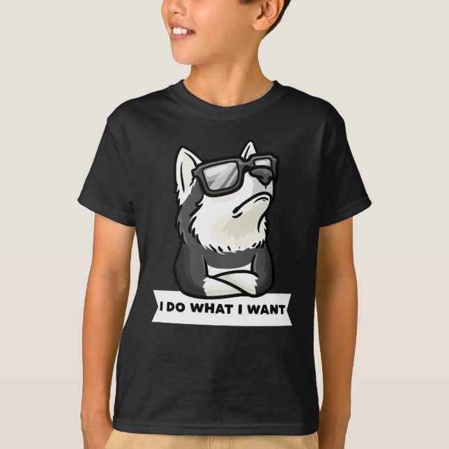 T-shirt Stubborn Pomsky Dog Funny (Devant)