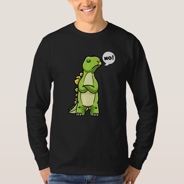 T-shirt Stubborn Stegosaurus Dinosaur Saying No Dino Girls (Devant)