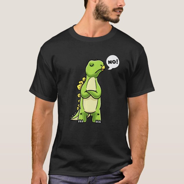T-shirt Stubborn Stegosaurus Dinosaur Saying No Dino Girls (Devant)