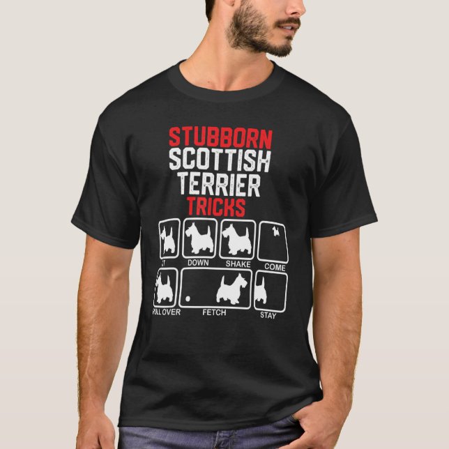 T-shirt Stube Scottish Terrier Tricks_1 (Devant)