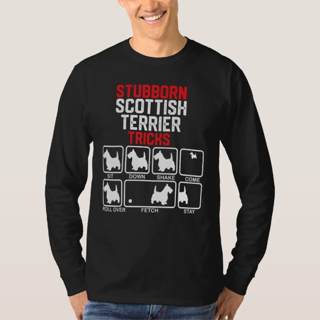 T-shirt Stuborn Scottish Terrier Tricks (Devant)