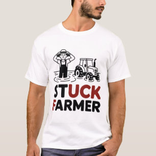 T-shirt Stuck Farmer UK Sarcastic Farming Farm Life