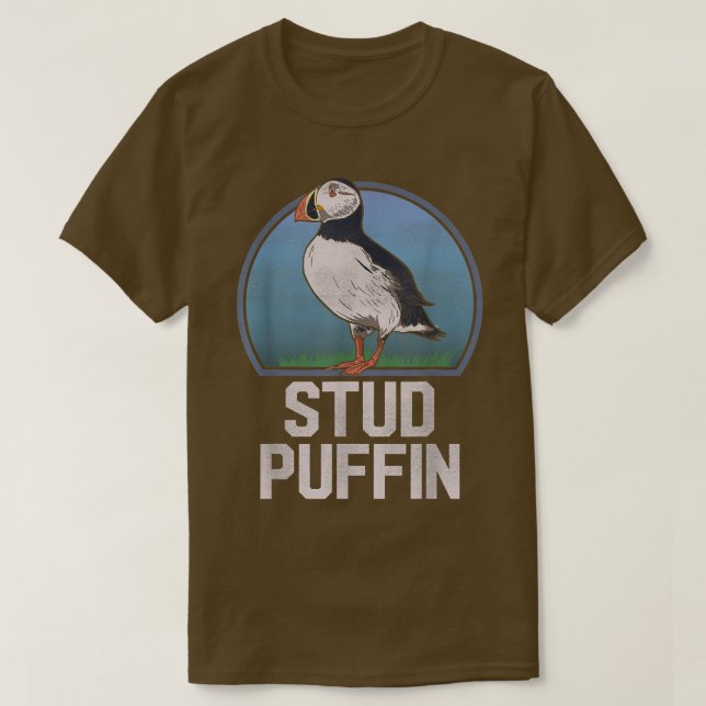 T-shirt Stud Puffin Funny Amoureux des animaux d'oiseaux d (Design devant)