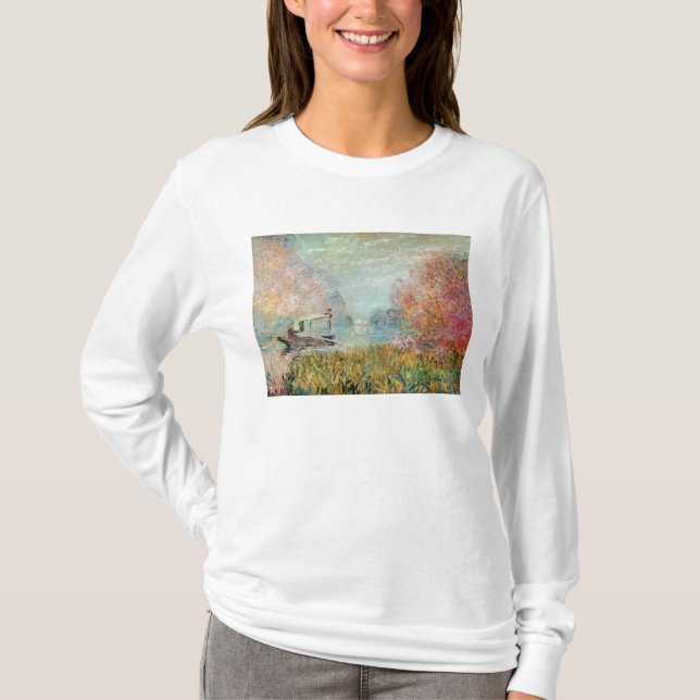 T-shirt Studio de bateau de Claude Monet | sur la Seine (Devant)