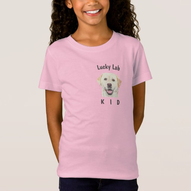 T-shirt studio rose Lucky Lab pour fille (Devant)