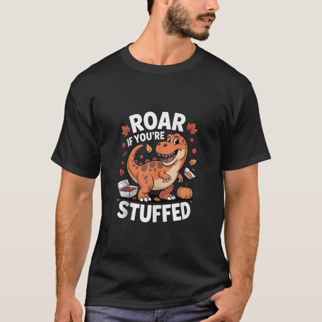 T-shirt Stuffed Dinosaur Thanksgiving Humor T Rex Tyrannos (Devant)