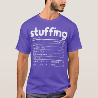 T-shirt Stuffing Food Nutrition Facts Funnyhanksgiving vin