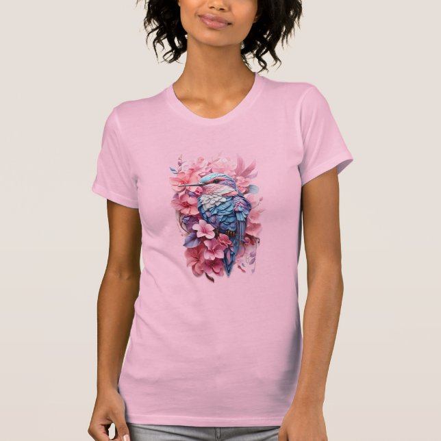 T-shirt Stunning Pastel Hummingbird Floral (Devant)