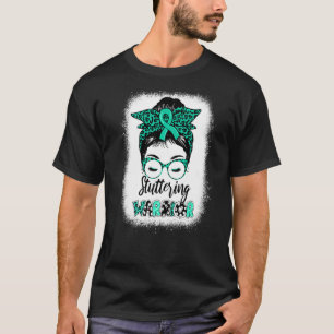 T-shirt Stupeur Guerrier Messy Bun Turquoise Ruban Leopard