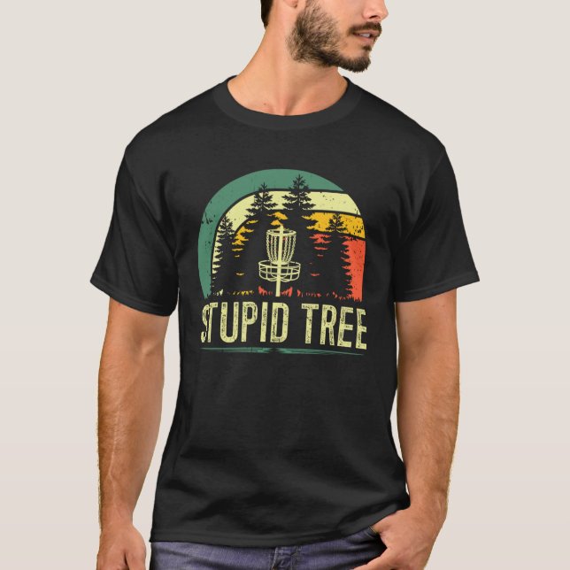 T-shirt Stupid Arbre Rétro Disc Golf (Devant)
