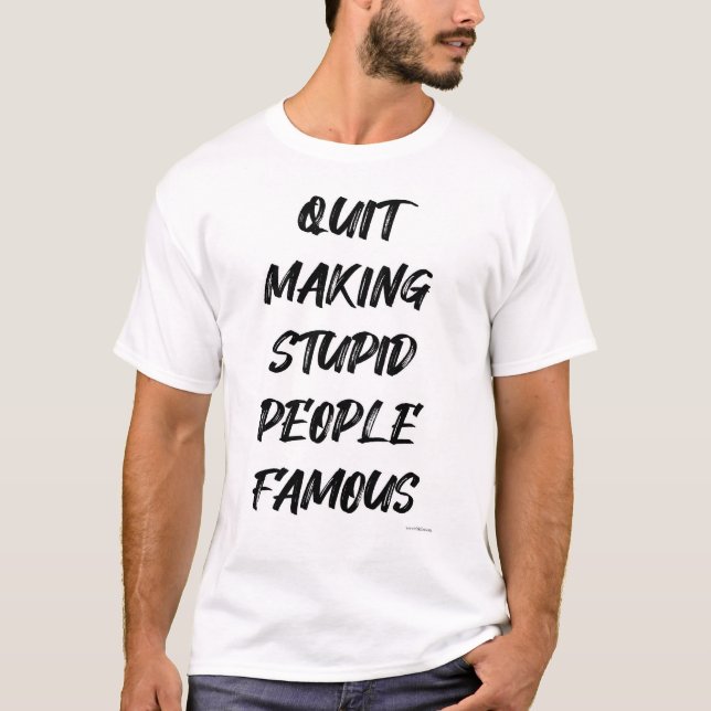 T-shirt Stupide Fameux Gens Drôle Moto Des Médias Sociaux (Devant)