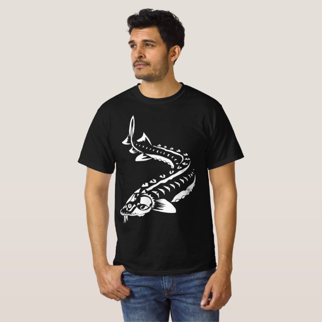 T-SHIRT -STURGEON FISH -LAKE STURGEON TRIBAL (Devant entier)