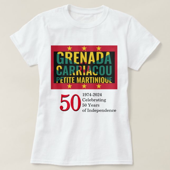 T-shirt Style 2024 GRENADA 50e anniversaire de l'indépenda (Design devant)
