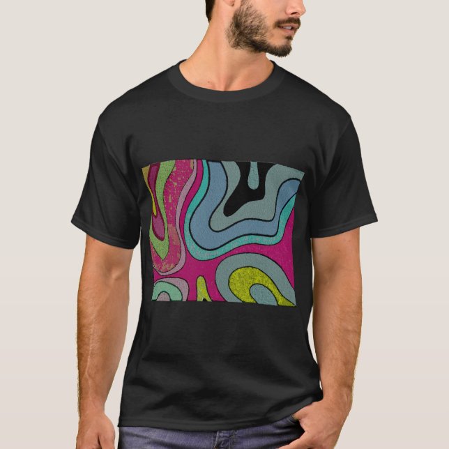T-shirt Style Abstrait Boho Fluid (Devant)