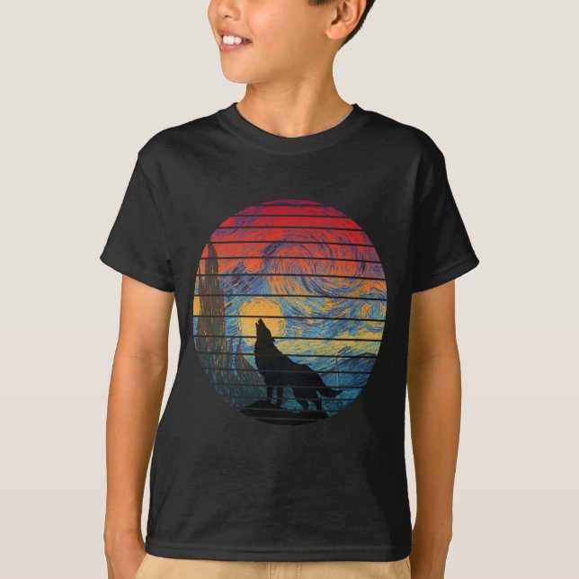T-SHIRT STYLE ABSTRAIT HURLEMENT DE LOUP (Devant)