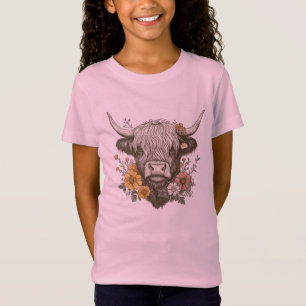 T-Shirt Style agricole Highland Cow Graphic