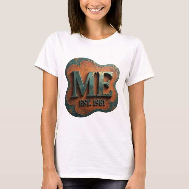 T-shirt Stylé Argent ME EST 1981 Impression (Devant)