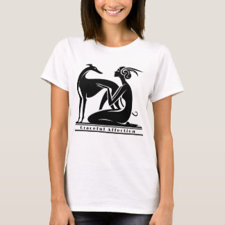 T-shirt Style Art Déco Greyhound Et Femme