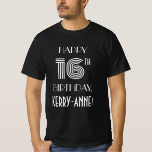 T-shirt Style Art Déco Inspiré 16ème Anniversaire Chemise