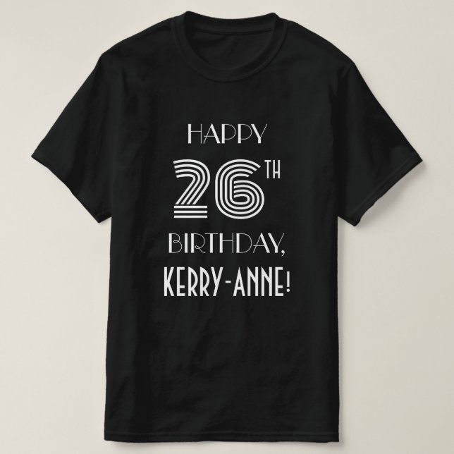T-shirt Style Art Déco Inspiré 26ème Anniversaire Chemise  (Design devant)