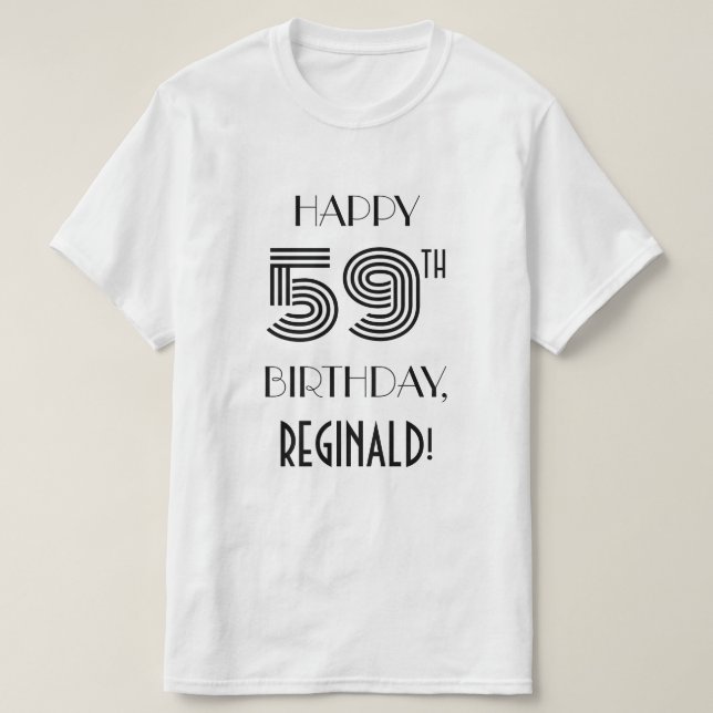 T-shirt Style Art déco inspiré 59e Anniversaire (Design devant)